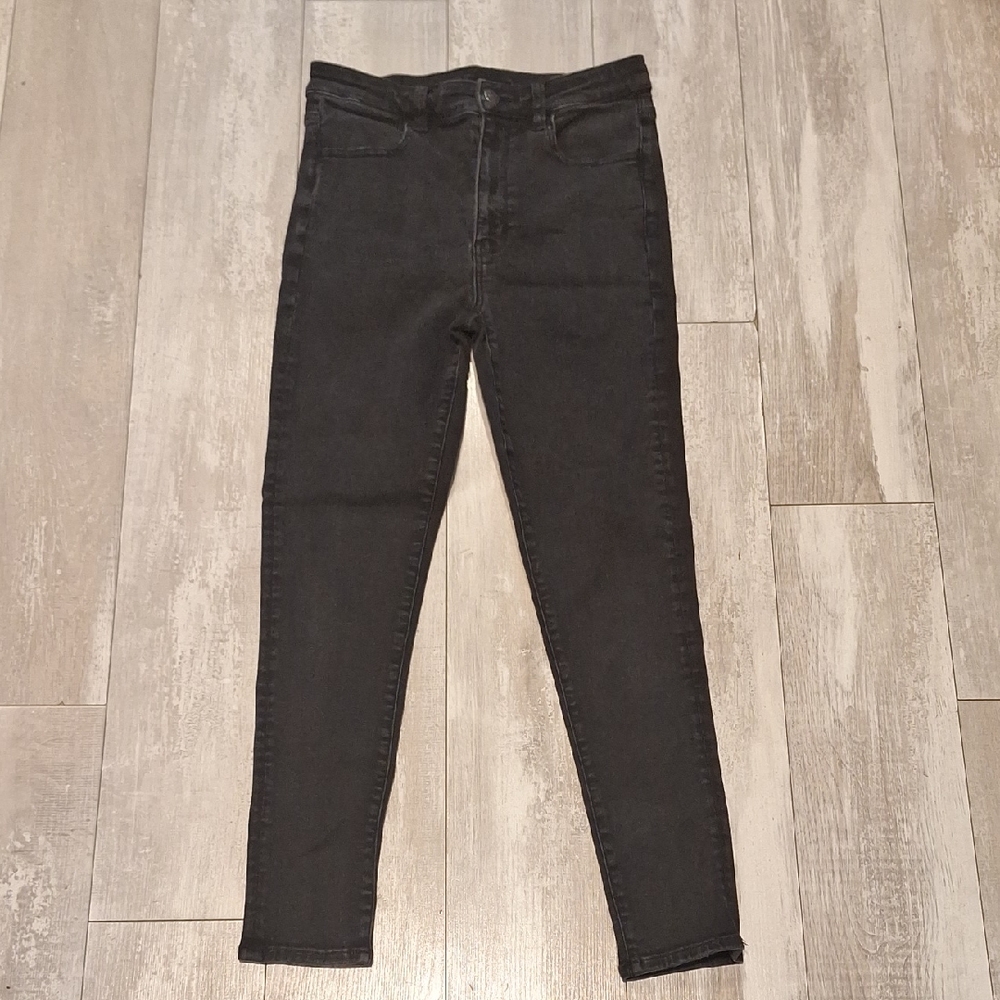 American Eagle High Rise Black Skinny Jeans 8 Regular